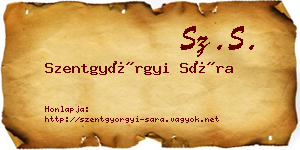 Szentgyörgyi Sára névjegykártya