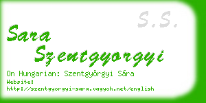 sara szentgyorgyi business card