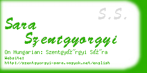 sara szentgyorgyi business card